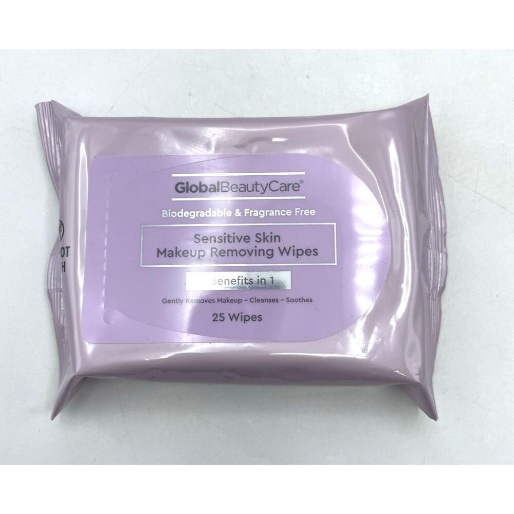 Global Beauty Care Makeup Removing Wipes 25-ct. Sensitive Skin NEW SEALED